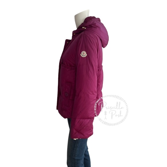 Moncler Magenta 'Amaryllis' Down Puffer Jacket Puffer Coat Fuchsia Pink Purple - Picture 4 of 14